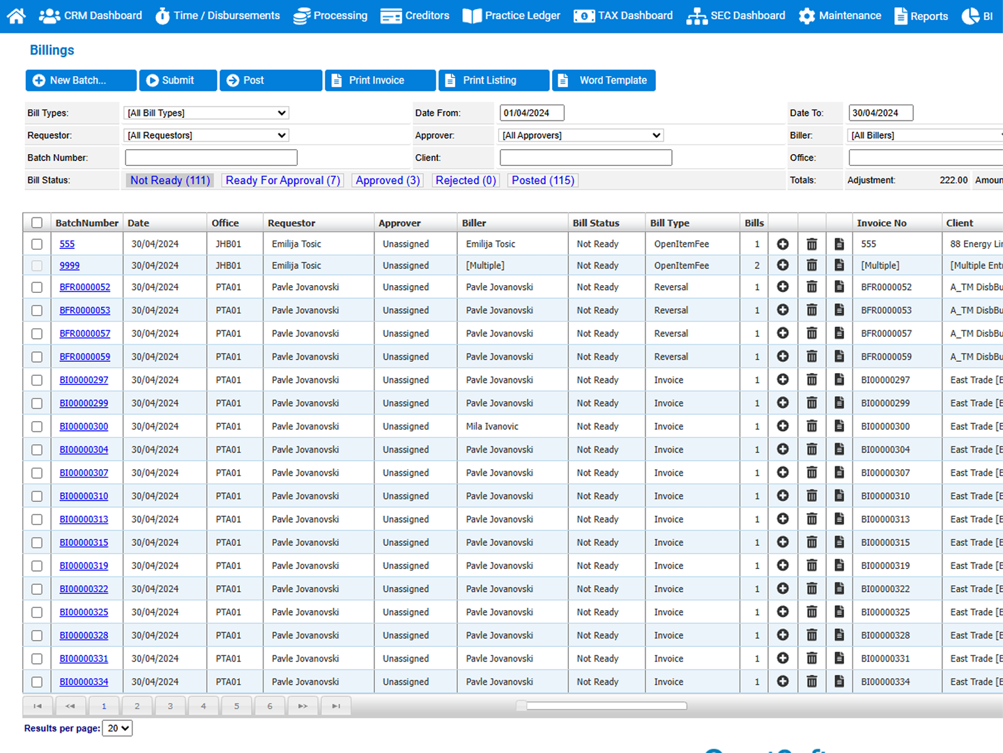 Debtors & Lockup screenshot